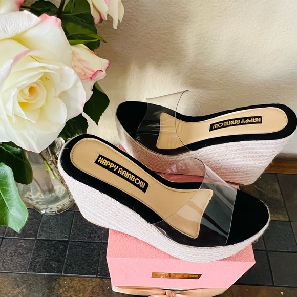 Black & Clear Belted Wedges from Happy Rainbow - Picture 4 of 4